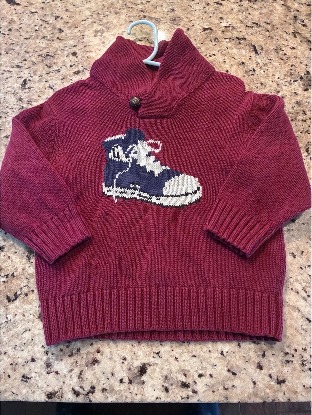 Gap Vintage/Y2K 2006 Toddler Burgundy Boot Sweater